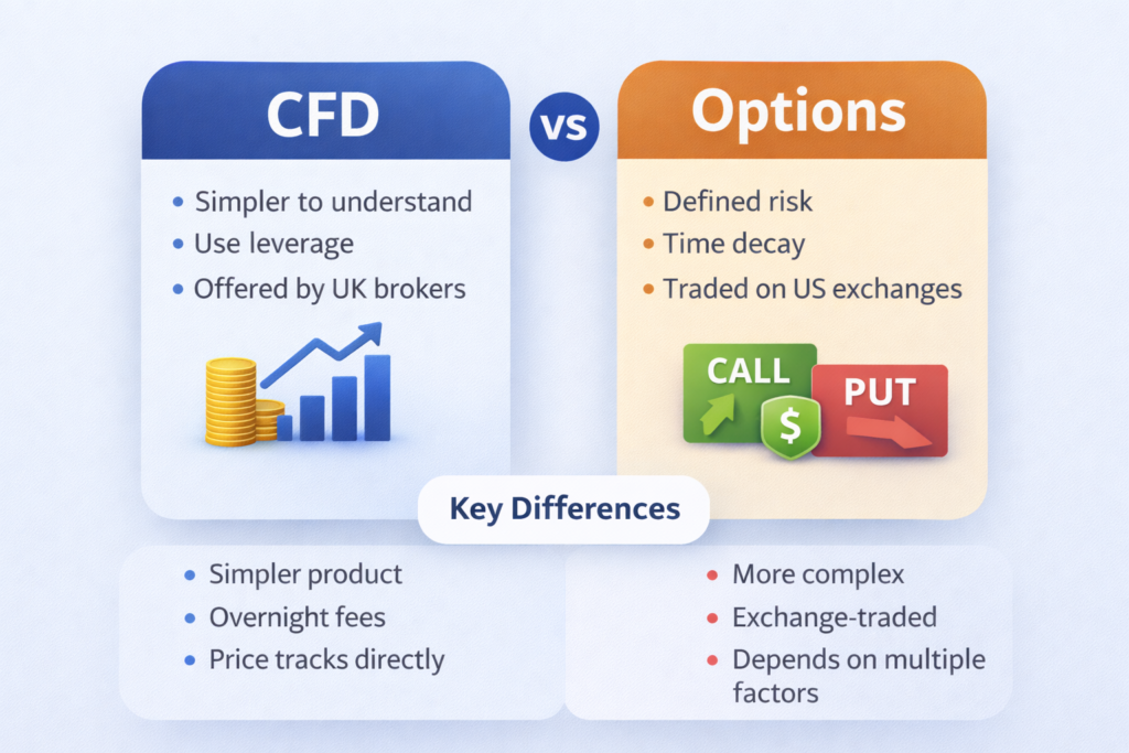 CFD vs options UK comparison